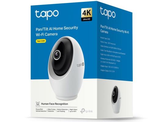 TP-LINK Tapo C260 4K Pan/Tilt Indoor Security Camera for Baby Monitor, Dog Camera w/Motion Detect and Track, 360° View, Color Night Vision, SD/Cloud Storage, Works w/Alexa, Google, and Bixby RoomCam 4K